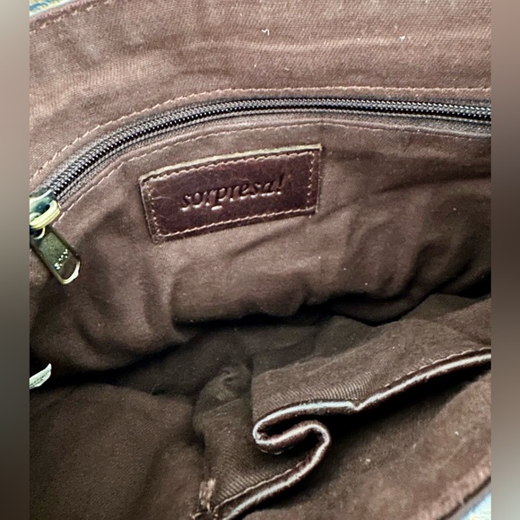 Dark brown tooled leather crossbody bag - Picture 7 of 8